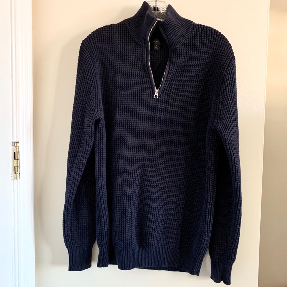 JCrew Men’s Half-Zip Waffle-Knit Fisherman Sweater